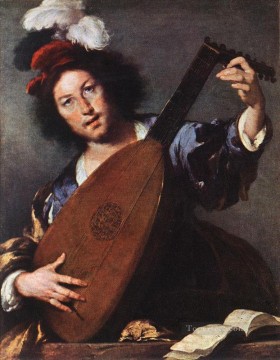  Bernardo Pintura al %C3%B3leo - Laudista barroco italiano Bernardo Strozzi